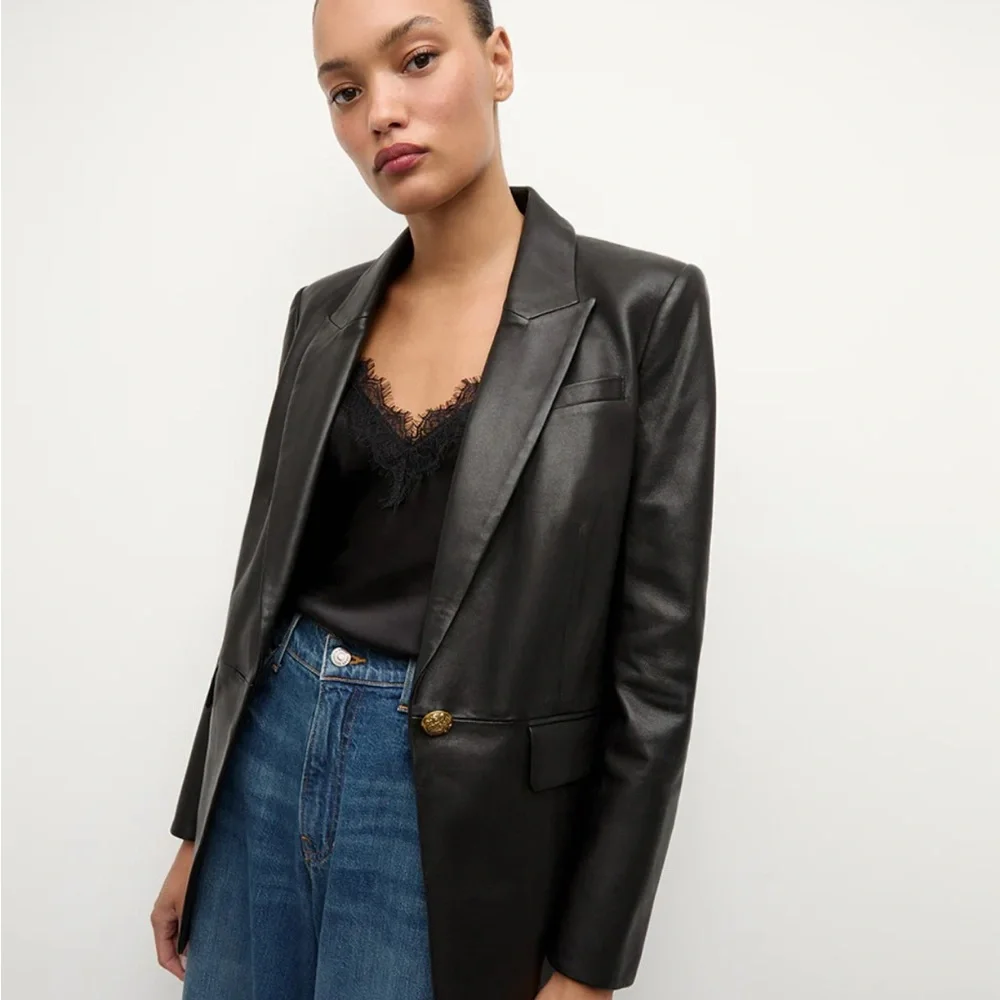 Veronica Beard Vega Leather Dickey Jacket - Picture 5 of 8